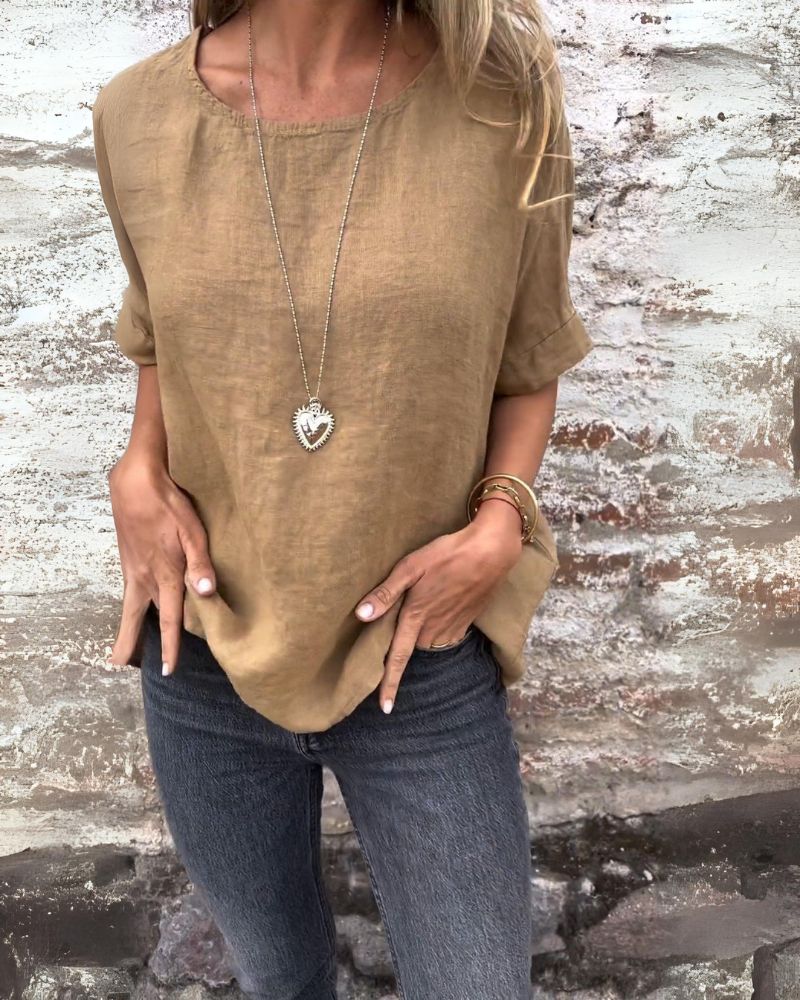 Essential Katoen-Linnen T-Shirt