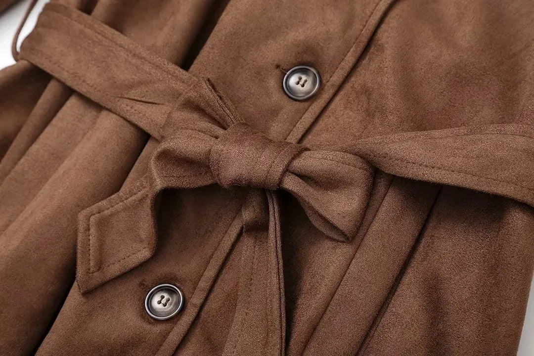 Suede Trench Coat jas