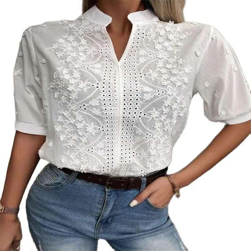 Zaluné - White flower blouse