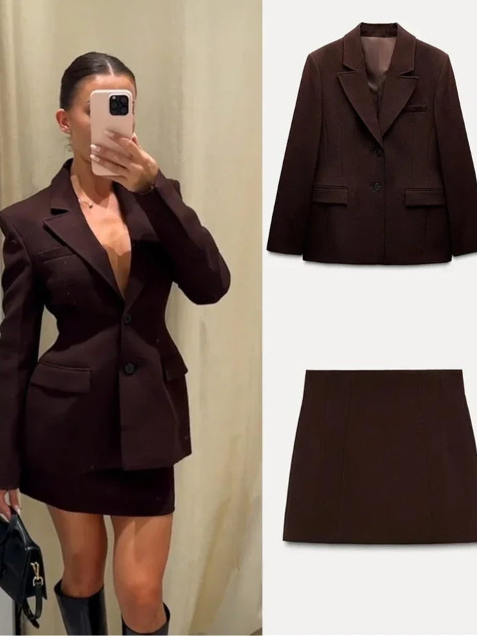 Chic Blazer & Mini Rok Set