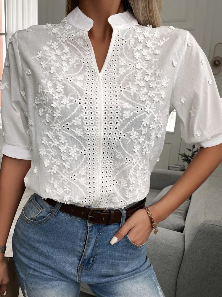 Zaluné - White flower blouse