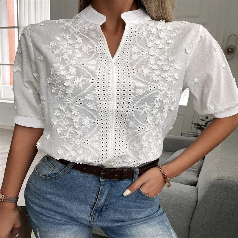 Zaluné - White flower blouse