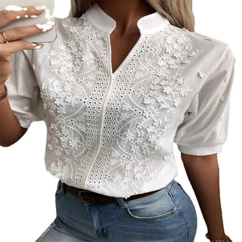 Zaluné - White flower blouse