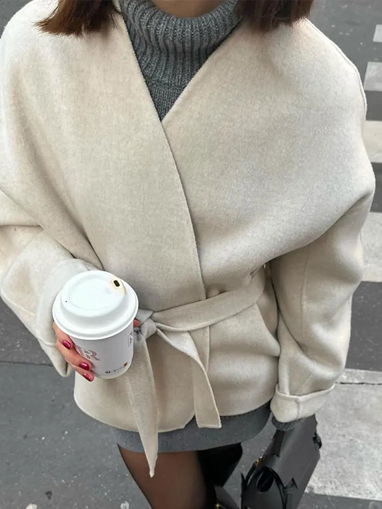 V-Hals Lace Up Damesjas