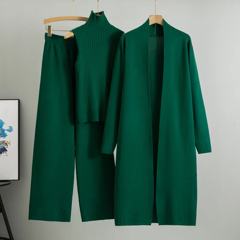 Chic Comfort – 3-Delig Damespak met Gebreide Trui