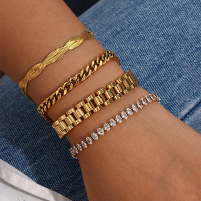 NIKKI Verstelbare Armband | Goud/Zilver