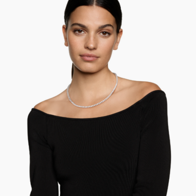 ABBY Klassieke Tennis Ketting | Zilver