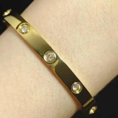 FINET Luxe Armband met Zirkoon | Goud