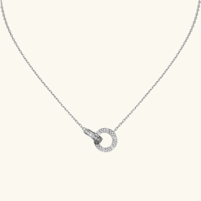 AVA ALINE Ketting | Diamant Zilver