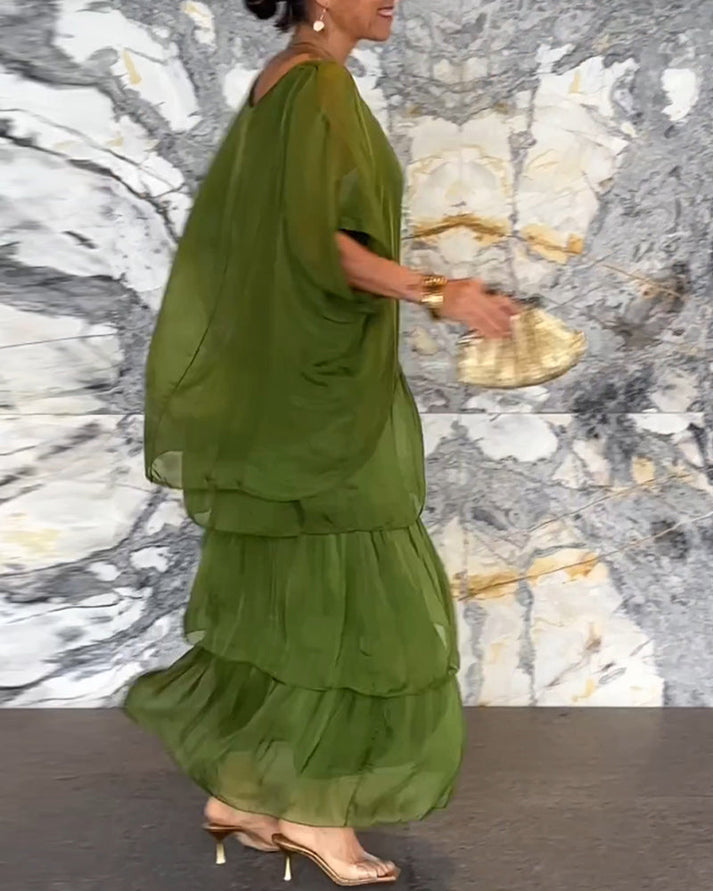 ZELMA - LANGES KLEID MIT SCHICHTEN