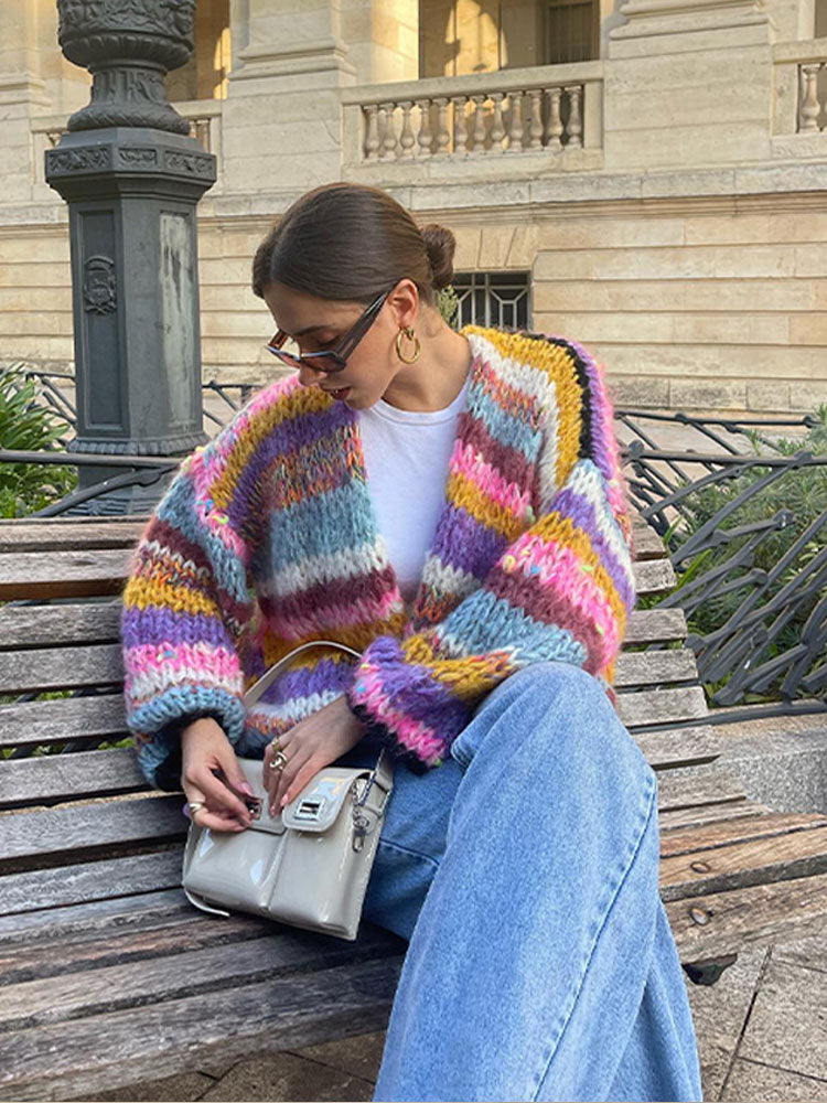 CRISTINA - Gekleurde gebreide trui