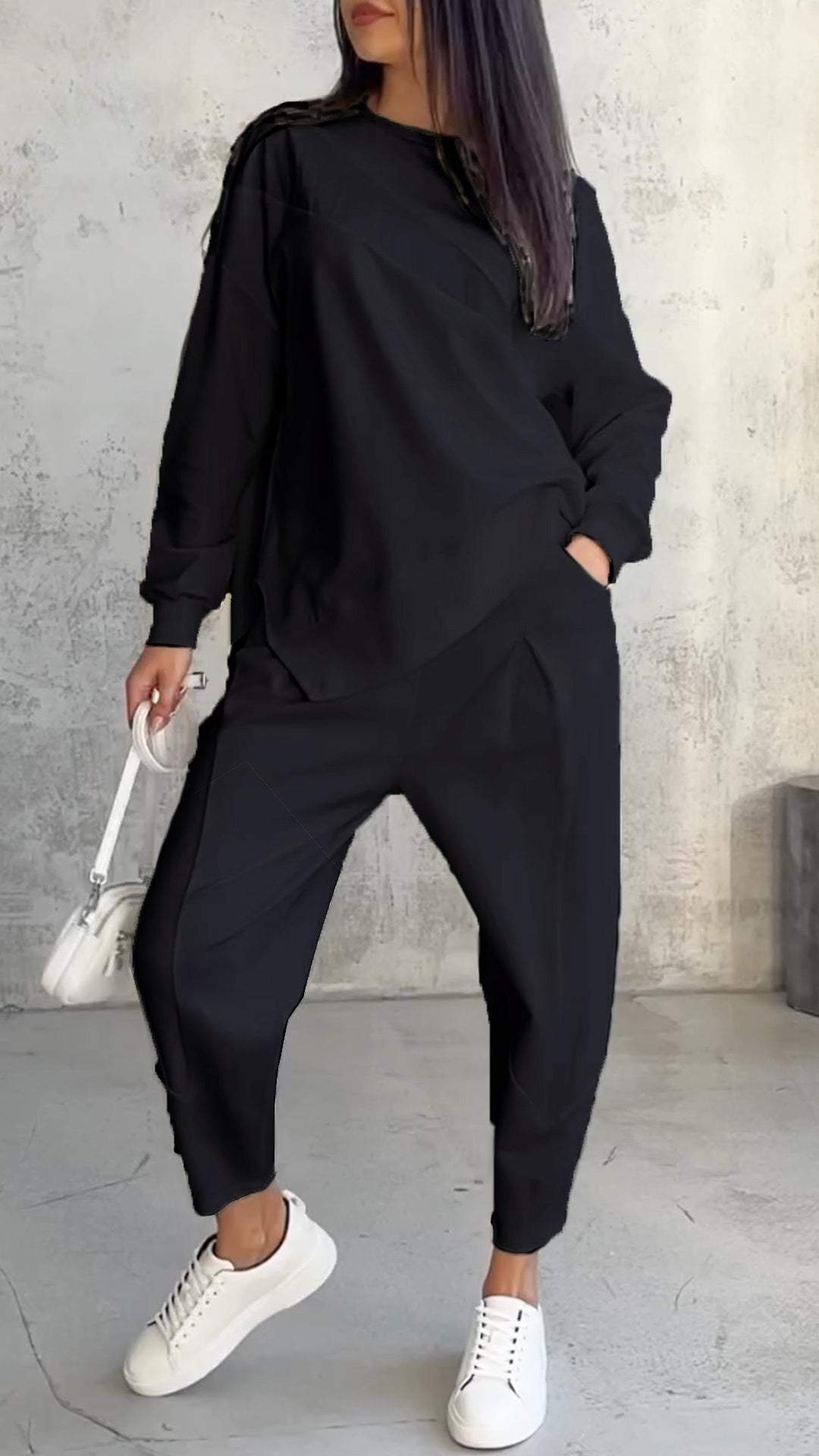 FLORIANA™ | ELEGANT TWEEDELIG SET MET RONDE HALS EN LANGE MOUWEN