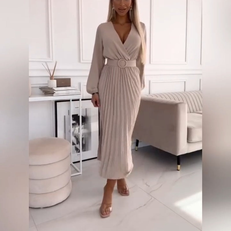 TILLIE - ELEGANTES MIDIKLEID MIT PLISSEE