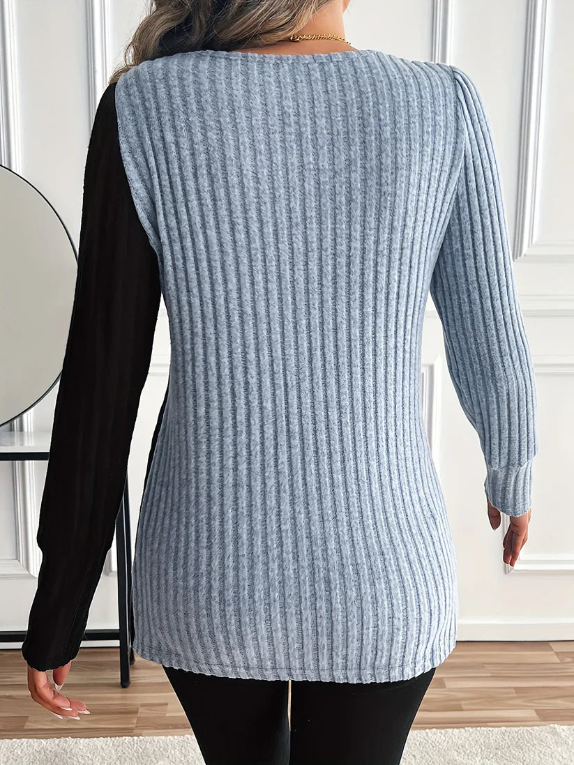 THERESA - BLUSE AUS ASYMMETRISCHEM STRICK