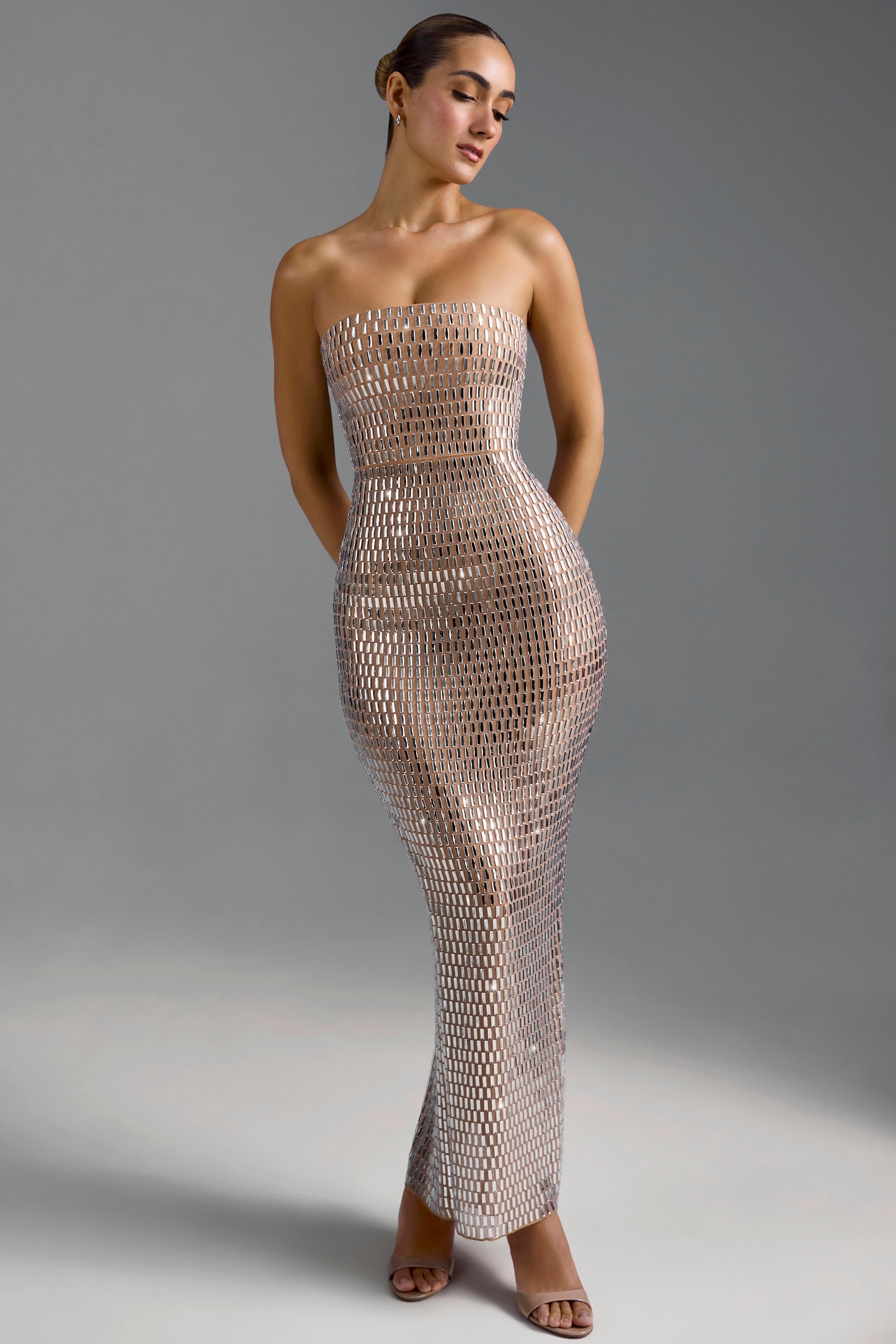 Bandeau Sparkle Maxi Dress