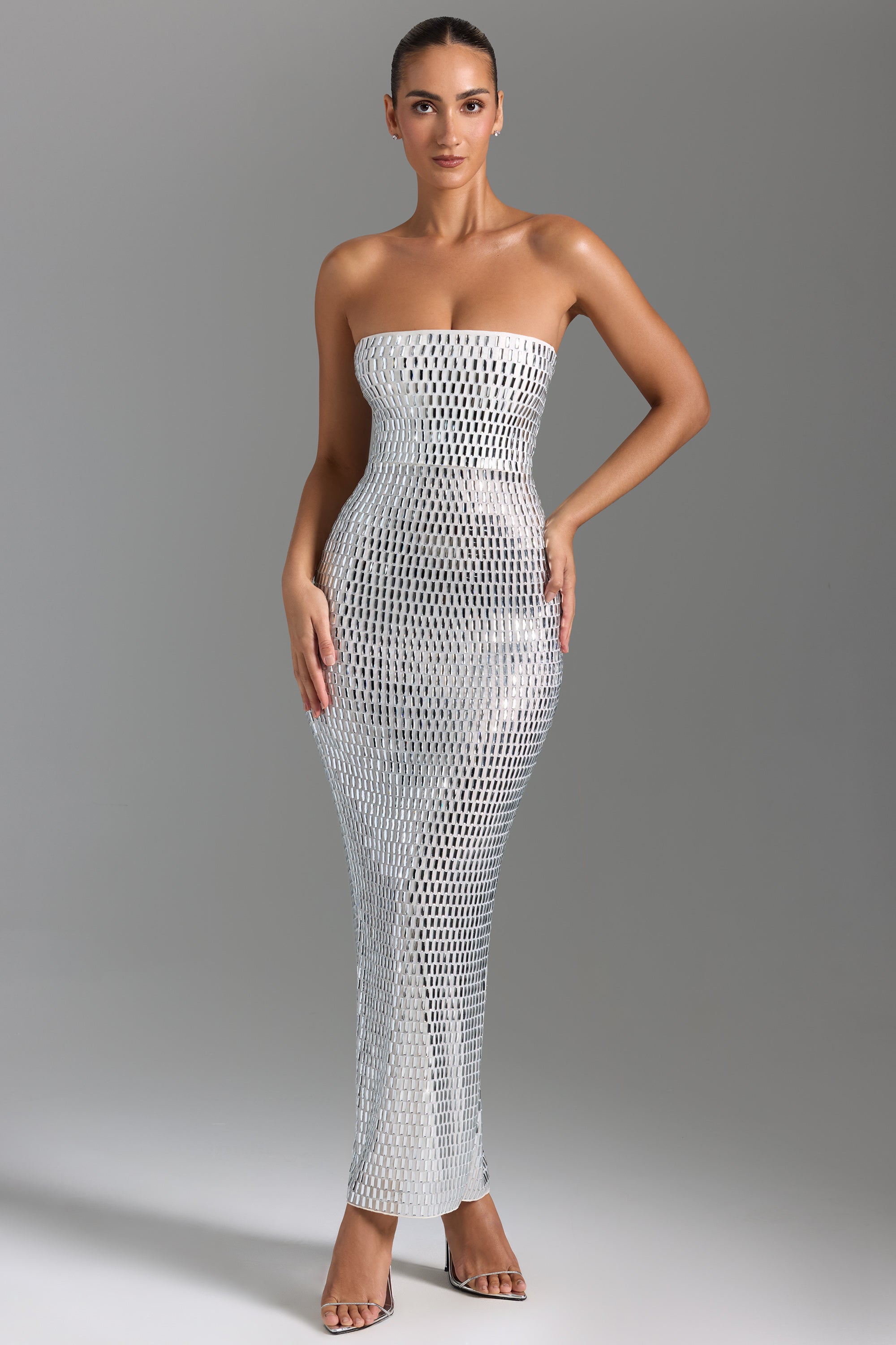 Bandeau Sparkle Maxi Dress