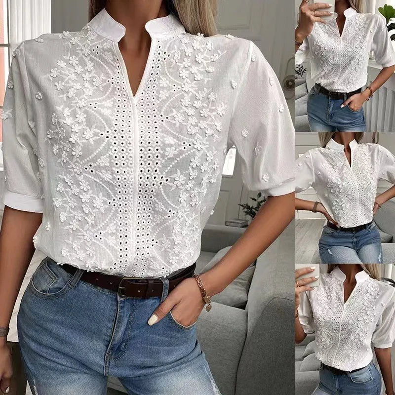 Zaluné - White flower blouse