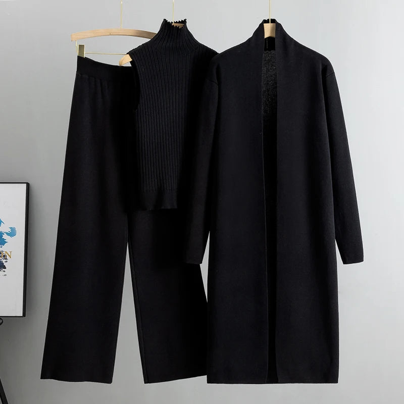 Chic Comfort – 3-Delig Damespak met Gebreide Trui