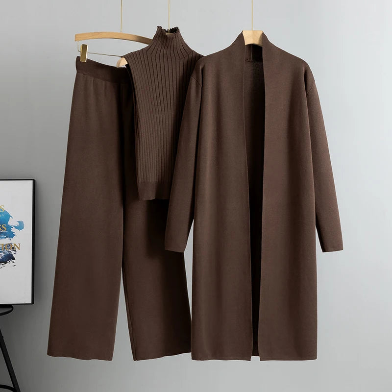 Chic Comfort – 3-Delig Damespak met Gebreide Trui