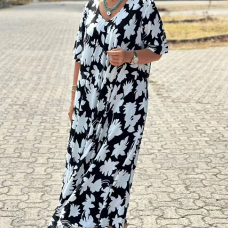 SIBILLA - MAXIKLEID MIT V-AUSSCHNITT